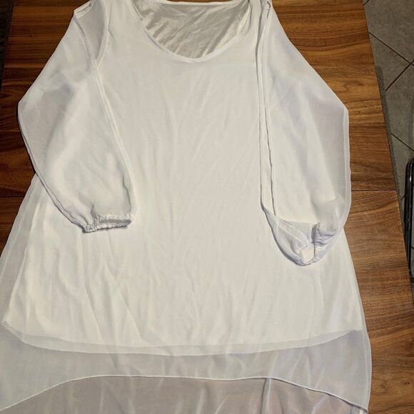 Dress, coverup, knee length, sheer, lined, unstructured, one size - Picture 2 of 16